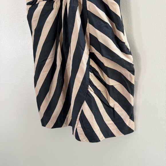 Anthro Leifsdottir Black Tan Stripe Sleeveless Sheath Dress Coctail Party Guest - Picture 4 of 15